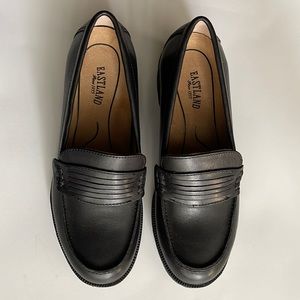 Eastland Newbury Leather Block Heel Shoes Women's Loafers Size 8M Black